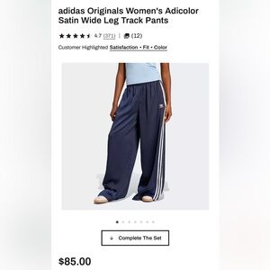 Adidas Satin Wide Leg Track Pants